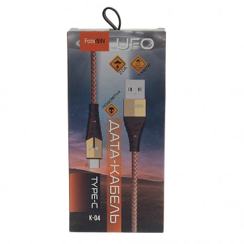 210 р. Кабель USB Type C 1м FAISON FAISON k-04 ufo gold  с доставкой в г. Майкоп. Увеличить фотографию 2