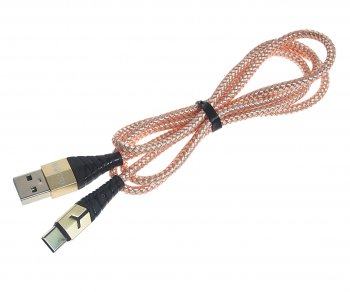 210 р. Кабель USB Type C 1м FAISON FAISON k-04 ufo gold  с доставкой в г. Майкоп. Увеличить фотографию 1