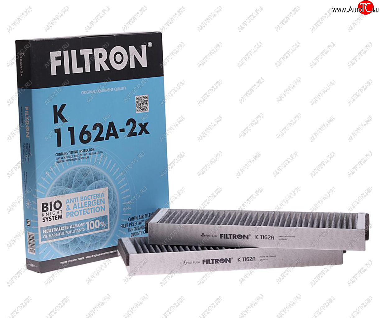 1 389 р. Фильтр воздушный салона AUDI A6 (05-11) угольный FILTRON FILTRON k1162a-2x  с доставкой в г. Майкоп