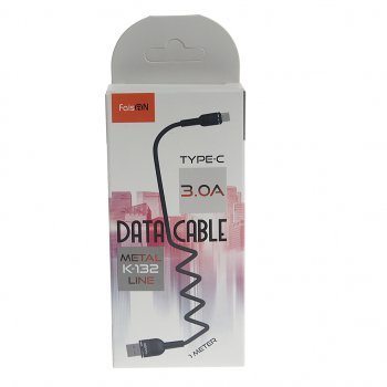 202 р. Кабель USB Type C 1м FAISON FAISON k-132 metal line black FAISON k-132 metal line black  с доставкой в г. Майкоп. Увеличить фотографию 2