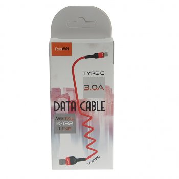 204 р. Кабель USB Type C 1м FAISON FAISON k-132 metal line red  с доставкой в г. Майкоп. Увеличить фотографию 2