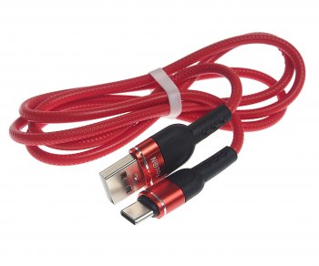 204 р. Кабель USB Type C 1м FAISON FAISON k-132 metal line red  с доставкой в г. Майкоп. Увеличить фотографию 1
