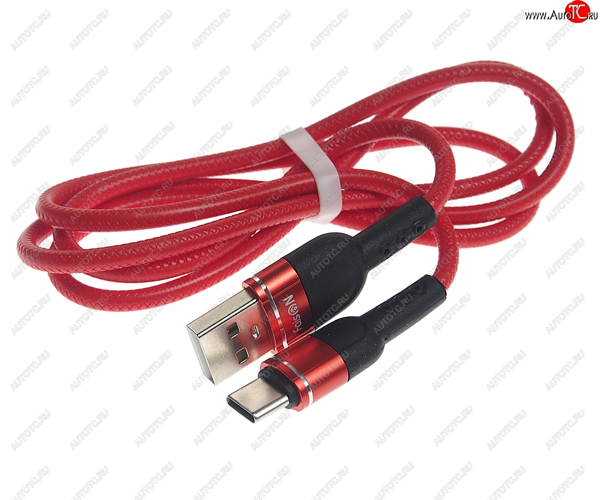 204 р. Кабель USB Type C 1м FAISON FAISON k-132 metal line red  с доставкой в г. Майкоп