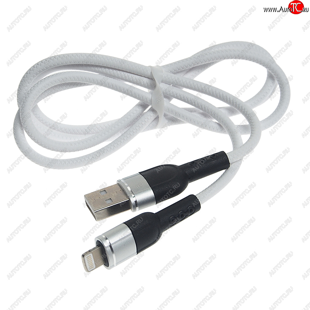 157 р. Кабель iPhone (5-) 1м FAISON FAISON k-132 metal line silver  с доставкой в г. Майкоп