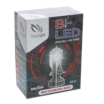 1 999 р. Лампа светодиодная 12V H4 P43t с линзой бокс (1шт.) CLEARLIGHT CLEARLIGHT kbm cl g3 н4 mini  с доставкой в г. Майкоп. Увеличить фотографию 3
