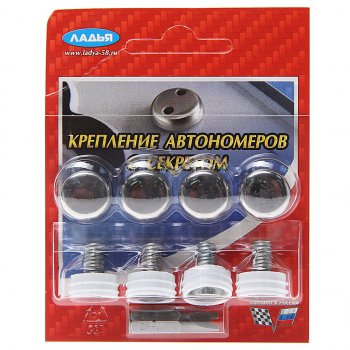 204 р. Винт знака номерного секретный с декоративными колпачками и ключом комплект 4шт. ЛАДЬЯ ЛАДЬЯ кн3(декор)  с доставкой в г. Майкоп. Увеличить фотографию 1