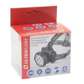 619 р. Фонарь налобный аккумуляторный ULTRAFLASH ULTRAFLASH led5365  с доставкой в г. Майкоп. Увеличить фотографию 4
