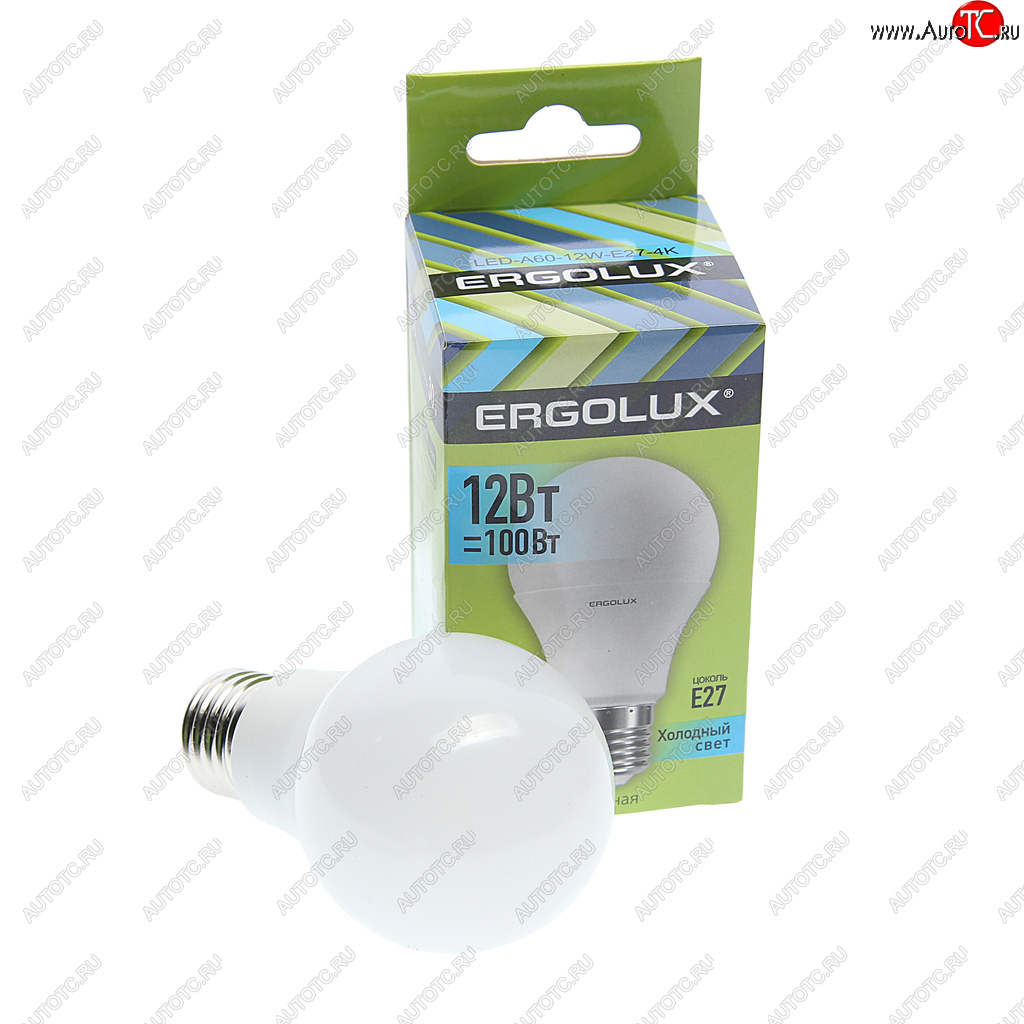 95 р. Лампа светодиодная Е27 А60 12W (100W) 220V холодный ERGOLUX ERGOLUX led-a60-12w-e27-4k  с доставкой в г. Майкоп