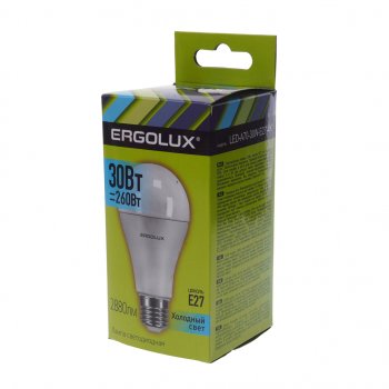 251 р. Лампа светодиодная E27 A70 30W (260W) 220V холодный ERGOLUX ERGOLUX led-a70-30w-e27-4k  с доставкой в г. Майкоп. Увеличить фотографию 3