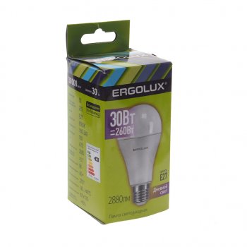 251 р. Лампа светодиодная E27 A70 30W (260W) 220V дневной свет ERGOLUX ERGOLUX led-a70-30w-e27-6k  с доставкой в г. Майкоп. Увеличить фотографию 3