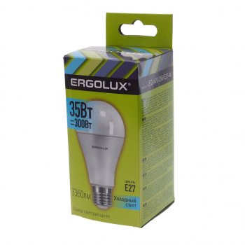 329 р. Лампа светодиодная E27 A70 35W (300W) 220V холодный ERGOLUX ERGOLUX led-a70-35w-e27-4k  с доставкой в г. Майкоп. Увеличить фотографию 3