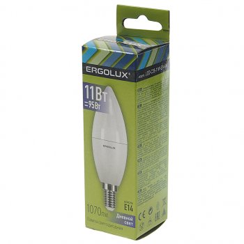 100 р. Лампа светодиодная E14 C35 11W (95W) 220V дневной свет ERGOLUX ERGOLUX led-c35-11w-e14-6k  с доставкой в г. Майкоп. Увеличить фотографию 2