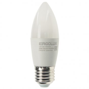 100 р. Лампа светодиодная E27 C35 11W (95W) 220V дневной свет ERGOLUX ERGOLUX led-c35-11w-e27-6k  с доставкой в г. Майкоп. Увеличить фотографию 1