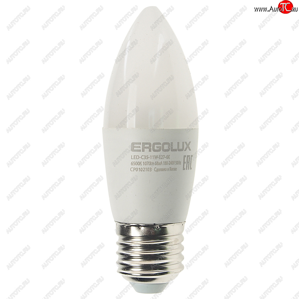 100 р. Лампа светодиодная E27 C35 11W (95W) 220V дневной свет ERGOLUX ERGOLUX led-c35-11w-e27-6k  с доставкой в г. Майкоп