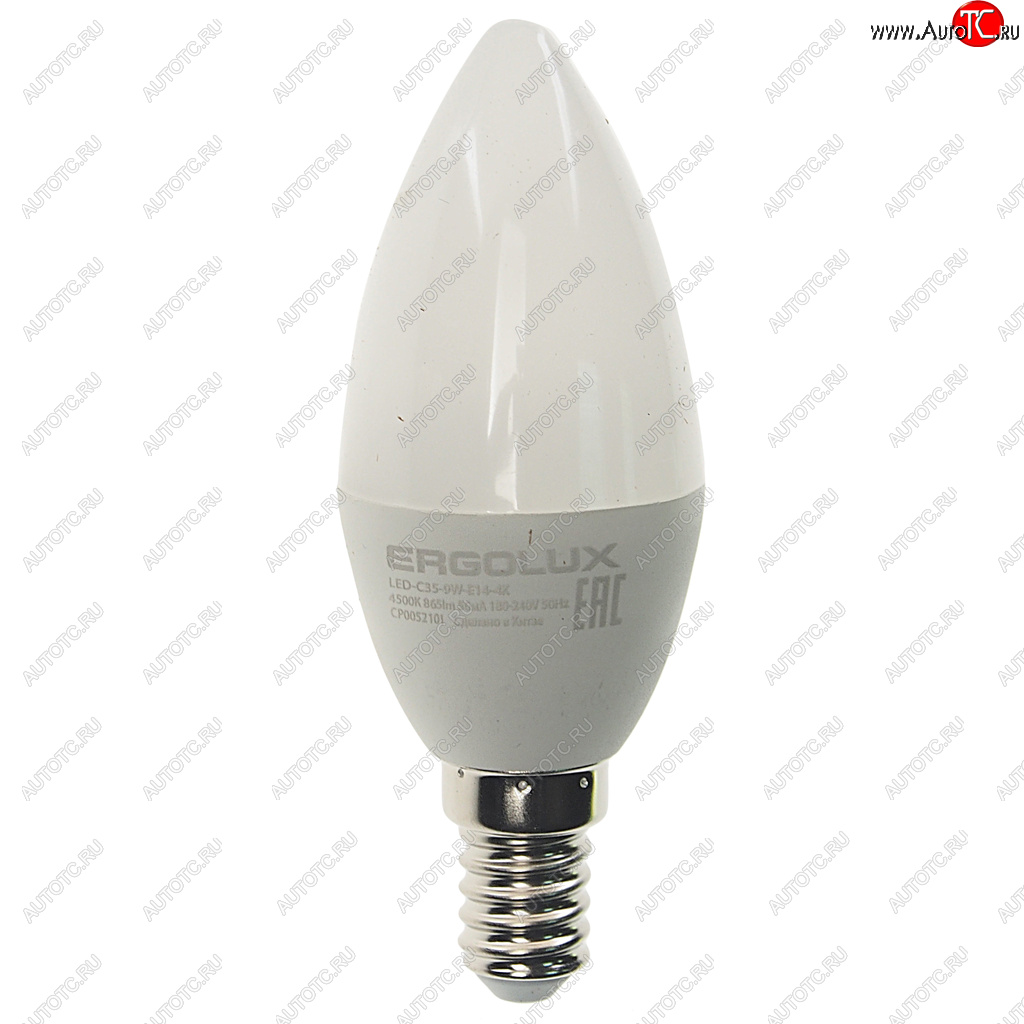 88 р. Лампа светодиодная E14 C35 9W (80W) 220V холодный ERGOLUX ERGOLUX led-c35-9w-e14-4k  с доставкой в г. Майкоп