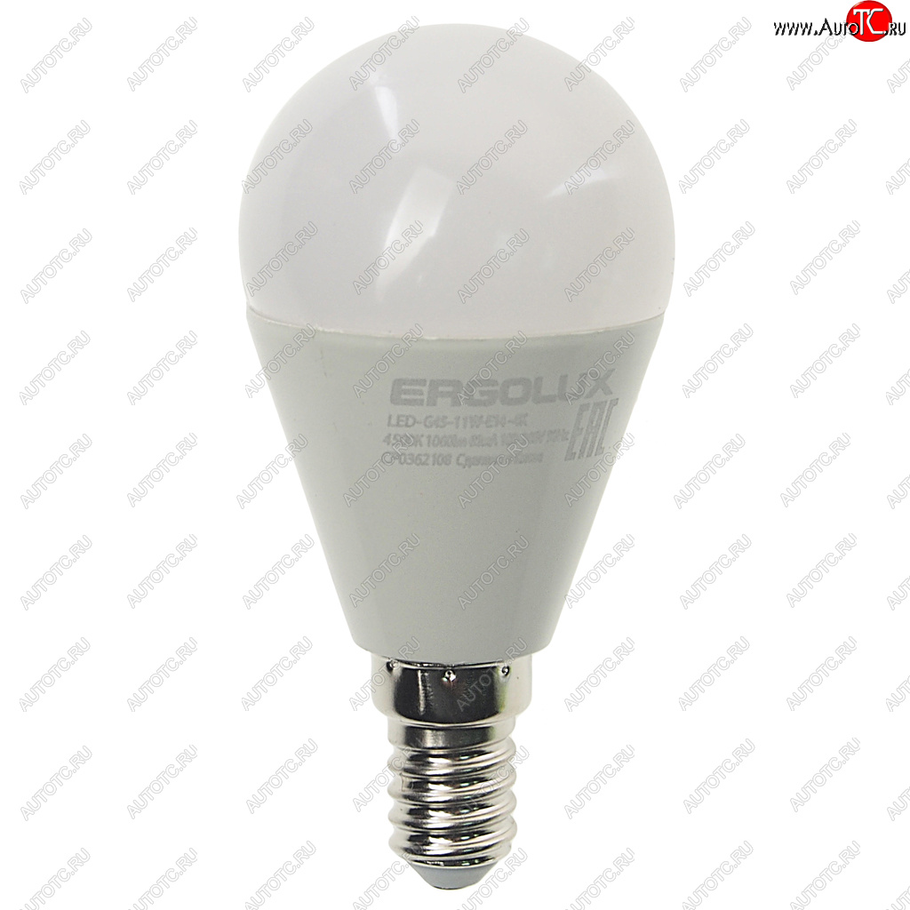 100 р. Лампа светодиодная Е14 G45 11W (95W) 220V холодный ERGOLUX ERGOLUX led-g45-11w-e14-4k  с доставкой в г. Майкоп