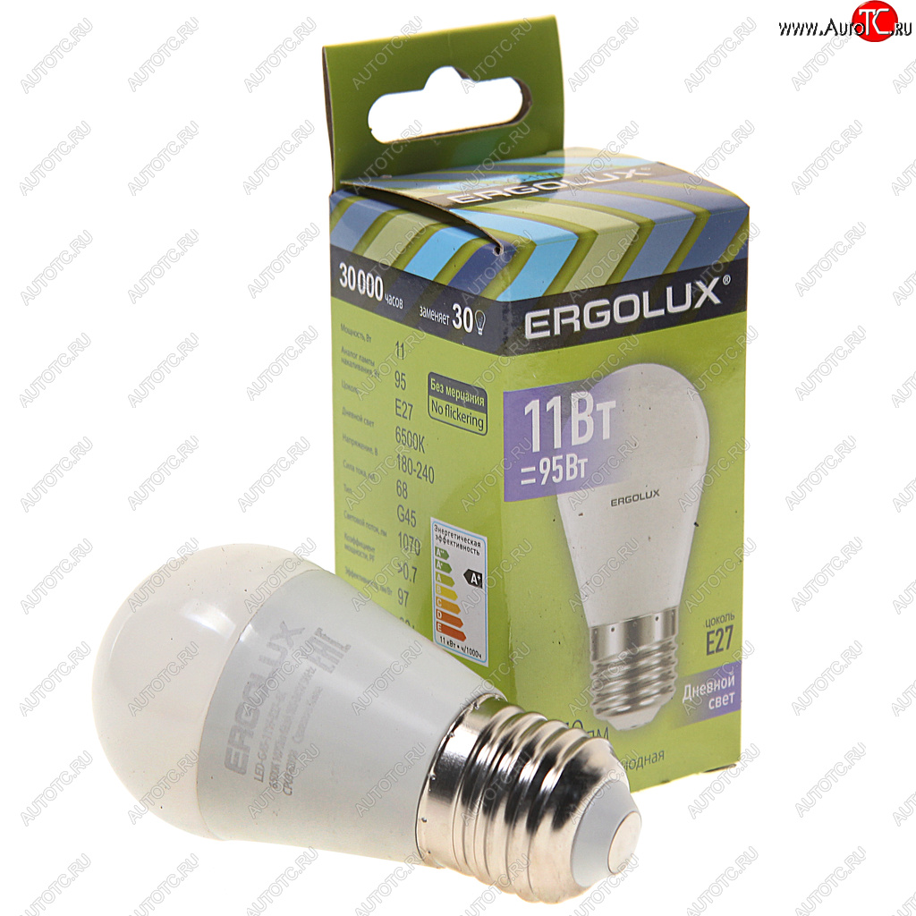 103 р. Лампа светодиодная Е27 G45 11W (95W) 220V дневной свет ERGOLUX ERGOLUX led-g45-11w-e27-6k  с доставкой в г. Майкоп