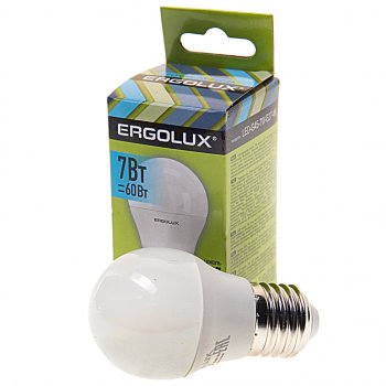 86 р. Лампа светодиодная Е27 G45 7W (60W) 220V холодный ERGOLUX ERGOLUX led-g45-7w-e27-4k  с доставкой в г. Майкоп. Увеличить фотографию 1