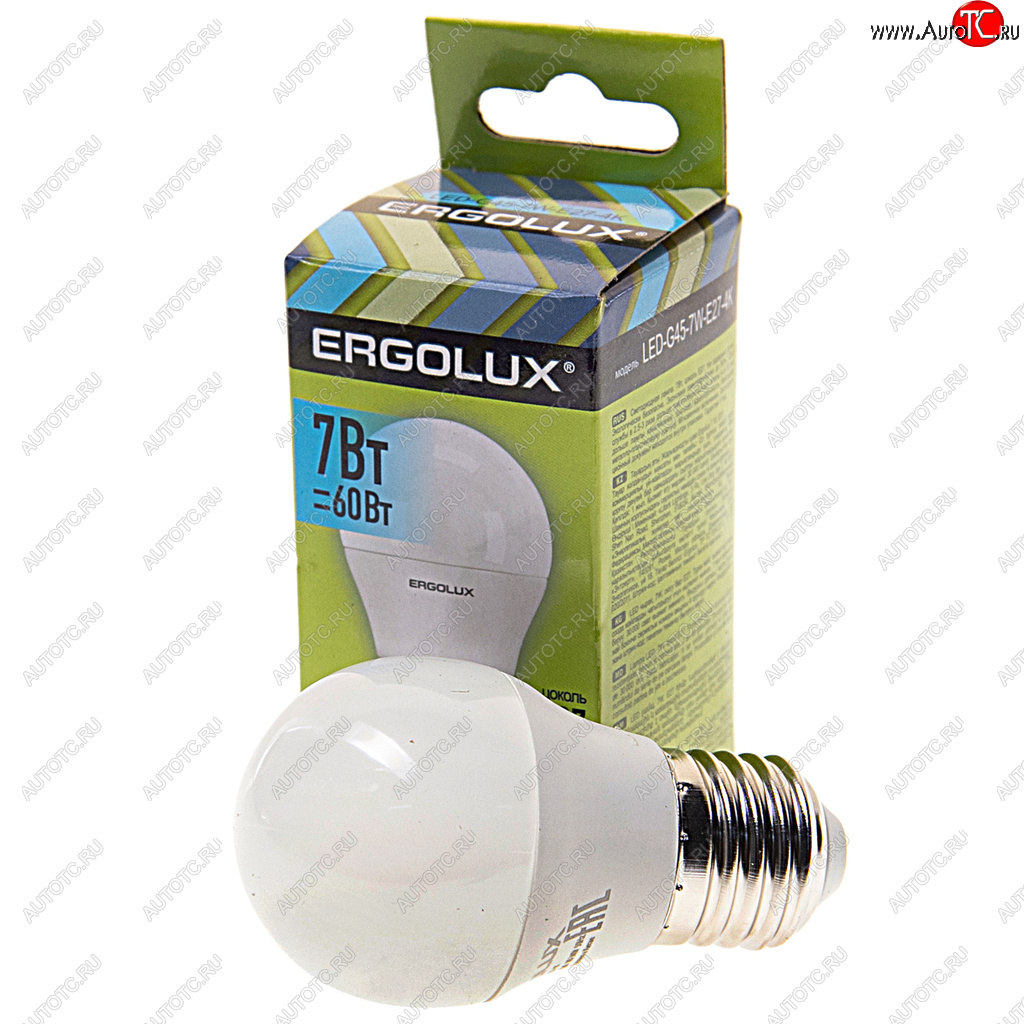 86 р. Лампа светодиодная Е27 G45 7W (60W) 220V холодный ERGOLUX ERGOLUX led-g45-7w-e27-4k  с доставкой в г. Майкоп