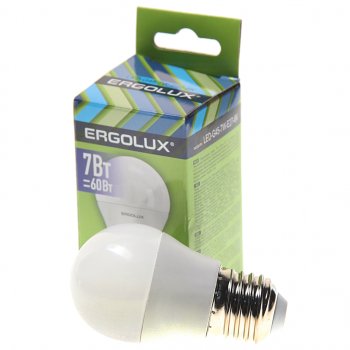 84 р. Лампа светодиодная Е27 G45 7W (60W) 220V дневной свет ERGOLUX ERGOLUX led-g45-7w-e27-6k  с доставкой в г. Майкоп. Увеличить фотографию 1