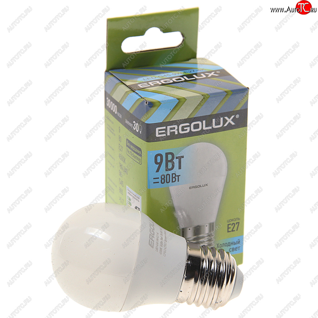 88 р. Лампа светодиодная Е27 G45 9W (80W) 220V холодный ERGOLUX ERGOLUX led-g45-9w-e27-4k  с доставкой в г. Майкоп