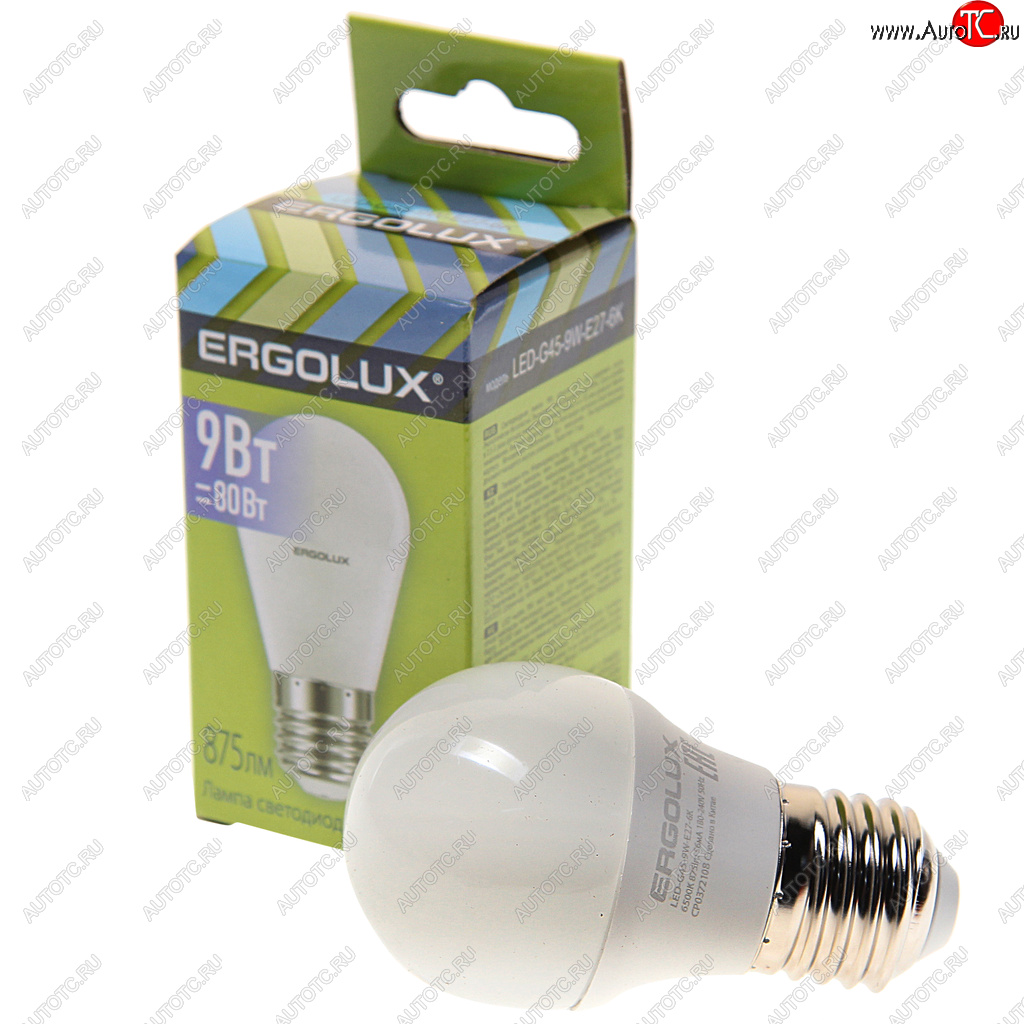 88 р. Лампа светодиодная Е27 G45 9W (80W) 220V дневной свет ERGOLUX ERGOLUX led-g45-9w-e27-6k  с доставкой в г. Майкоп