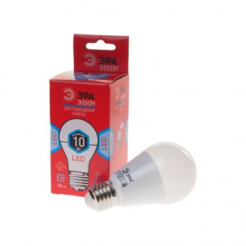 70 р. Лампа светодиодная E27 A60 10W (70W) 220V холодный ECO ЭРА ЭРА led-smd-a60-10w-840-e27 eco  с доставкой в г. Майкоп. Увеличить фотографию 1