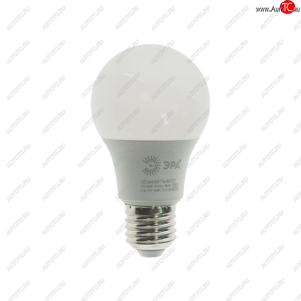 92 р. Лампа светодиодная E27 A60 11W (110W) 220V холодный ЭРА ЭРА led-smd-a60-11w-840-e27  с доставкой в г. Майкоп