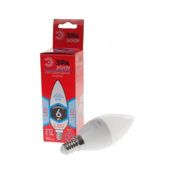 76 р. Лампа светодиодная E14 B35 6W (40W) 220V холодный ECO ЭРА ЭРА led-smd-b35-6w-840-e14  с доставкой в г. Майкоп. Увеличить фотографию 1