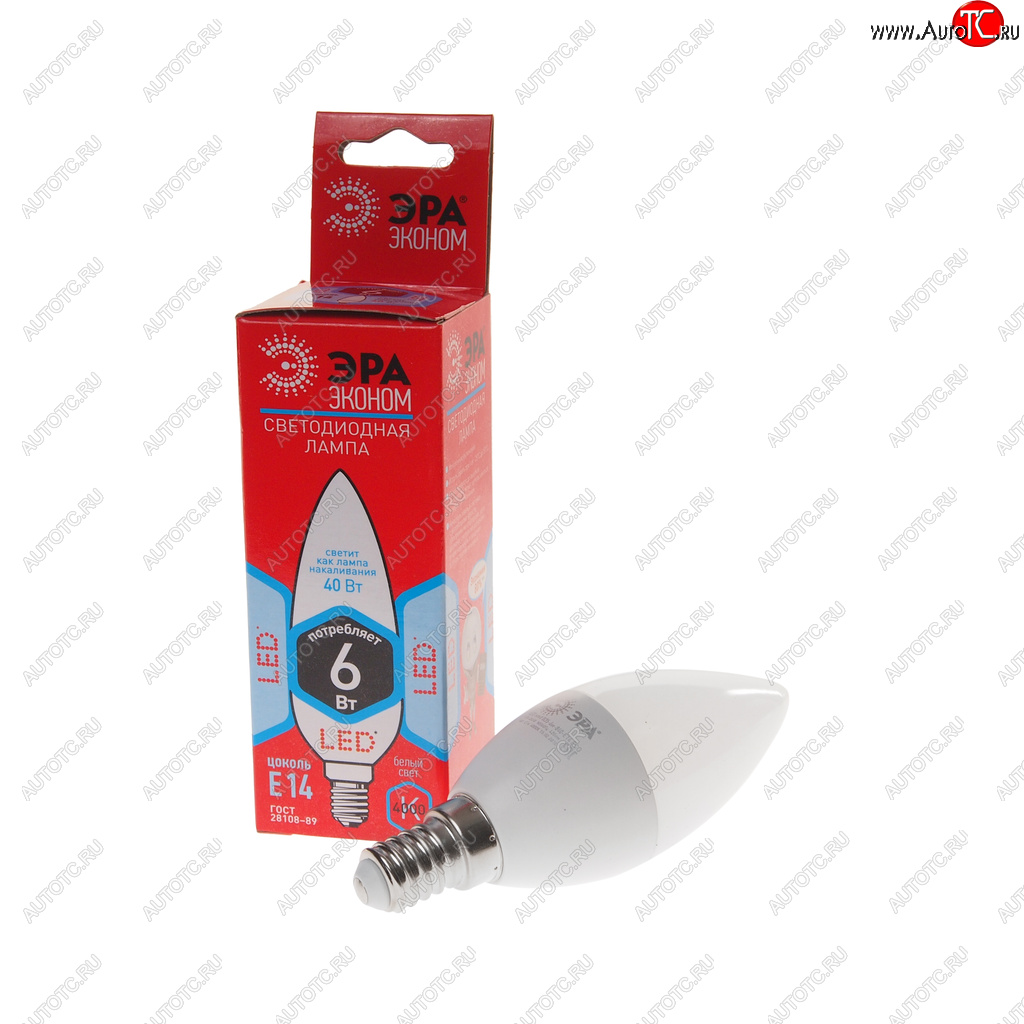 76 р. Лампа светодиодная E14 B35 6W (40W) 220V холодный ECO ЭРА ЭРА led-smd-b35-6w-840-e14  с доставкой в г. Майкоп