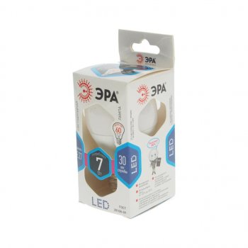 93 р. Лампа светодиодная E27 P45 7W (60W) 220V холодный ЭРА ЭРА led-smd-p45-7w-840-e27  с доставкой в г. Майкоп. Увеличить фотографию 2