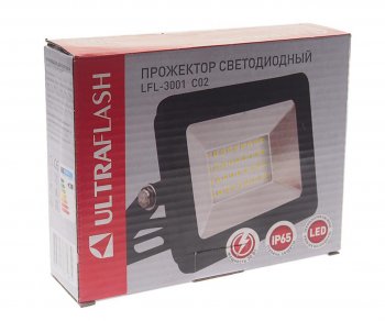 549 р. Светильник светодиодный 220V 30W 6500K черный ULTRAFLASH ULTRAFLASH lfl-3001 c02  с доставкой в г. Майкоп. Увеличить фотографию 3