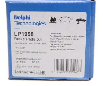 2 339 р. Колодки тормозные задние DELPHI Ford Kuga 1 (2008-2013)  с доставкой в г. Майкоп. Увеличить фотографию 3