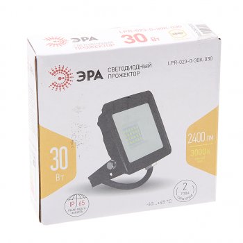 729 р. Светильник светодиодный 220V 30W 3000K черный ЭРА ЭРА lpr-023-0-30k-030  с доставкой в г. Майкоп. Увеличить фотографию 3