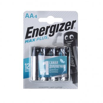 159 р. Батарейка AA LR6 1.5V блистер 4шт. (цена за 1шт.) Alkaline Max Plus ENERGIZER ENERGIZER lr6m bc4  с доставкой в г. Майкоп. Увеличить фотографию 1
