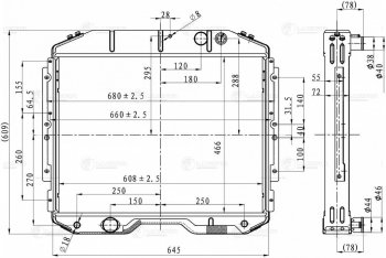 23 999 р. Радиатор ГАЗ-3309 алюминиевый 2-х рядный дв.ММЗ ЕВРО-4 (без горловины) LUZAR LUZAR lrc0339  с доставкой в г. Майкоп. Увеличить фотографию 3
