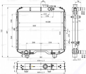 23 999 р. Радиатор ГАЗ-66 алюминиевый паянный LUZAR LUZAR lrc0366b  с доставкой в г. Майкоп. Увеличить фотографию 4