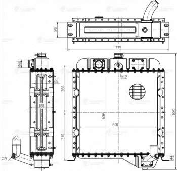 61 999 р. Радиатор ТТ-4 алюминиевый 3-х рядный LUZAR LUZAR lrc0651 LUZAR lrc0651  с доставкой в г. Майкоп. Увеличить фотографию 4