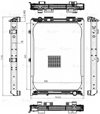 39 999 р. Радиатор MAN F2000 (94-) охлаждения двигателя (с рамкой) LUZAR LUZAR lrc1284 LUZAR lrc1284  с доставкой в г. Майкоп. Увеличить фотографию 3