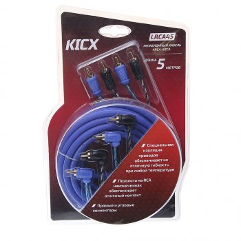 1 269 р. Кабель RCA 4х4 5м KICX KICX lrca45  с доставкой в г. Майкоп. Увеличить фотографию 1