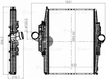 62 999 р. Интеркулер КАМАЗ-5490 MERCEDES Axor (02-) LUZAR LUZAR lric15703  с доставкой в г. Майкоп. Увеличить фотографию 4