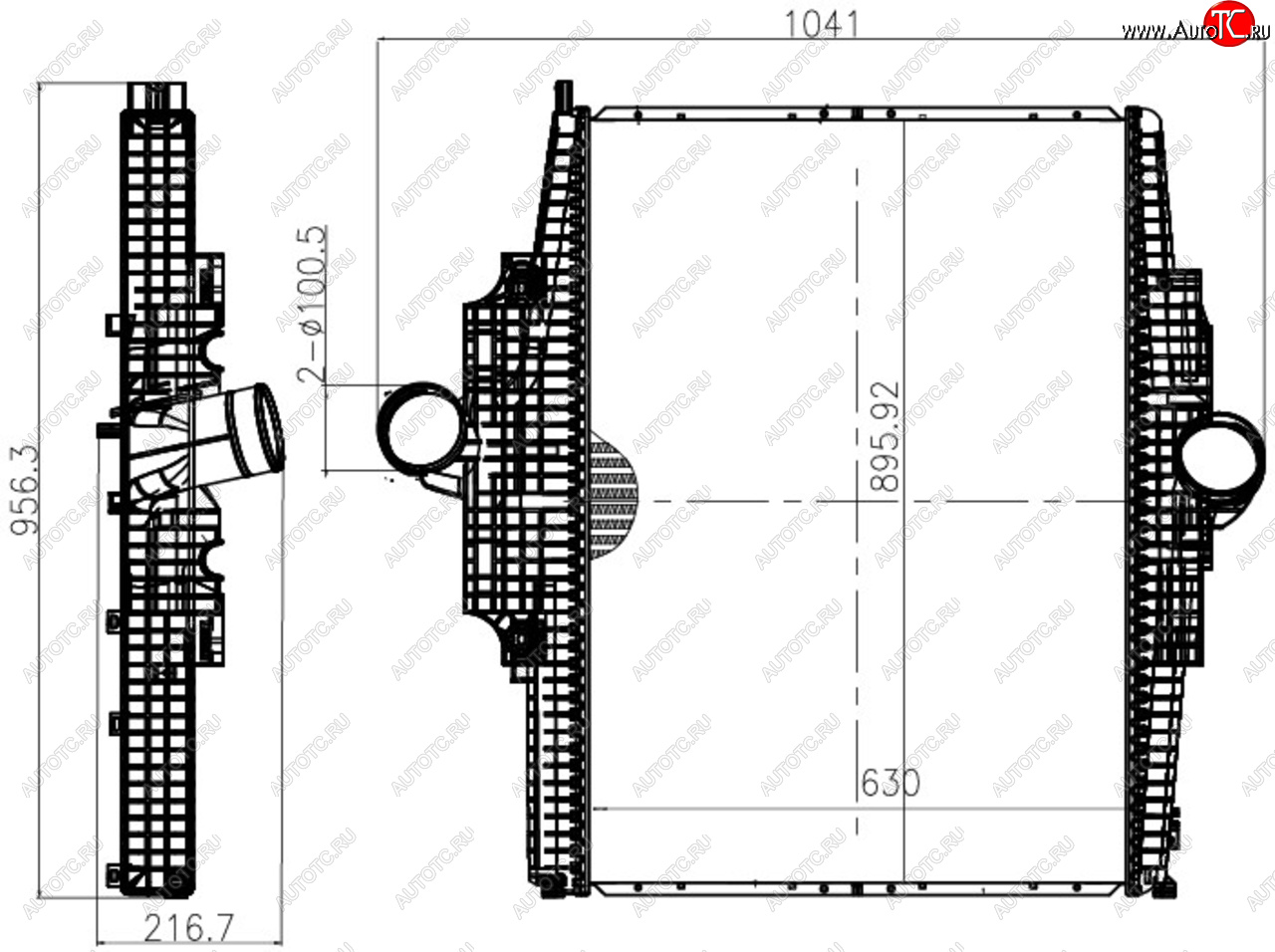 62 999 р. Интеркулер КАМАЗ-5490 MERCEDES Axor (02-) LUZAR LUZAR lric15703  с доставкой в г. Майкоп