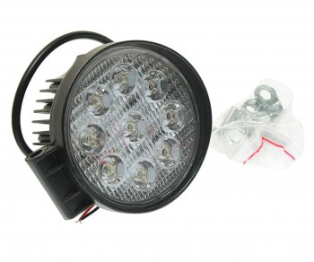 999 р. Фара рабочего света круглая 115х115x55мм 27Вт (9 светодиодов) LED LT LED TECHNOLOGY lt-1227rf  с доставкой в г. Майкоп. Увеличить фотографию 1