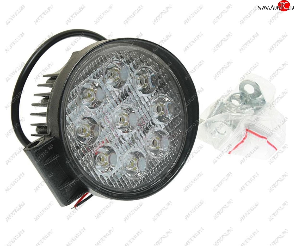 999 р. Фара рабочего света круглая 115х115x55мм 27Вт (9 светодиодов) LED LT LED TECHNOLOGY lt-1227rf  с доставкой в г. Майкоп