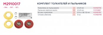 1 429 р. Ремкомплект суппорта KNORR SN6,SN7 (пятаки с пыльниками с бортиком d=69мм) (2шт.) MARSHALL MARSHALL m2910017  с доставкой в г. Майкоп. Увеличить фотографию 5