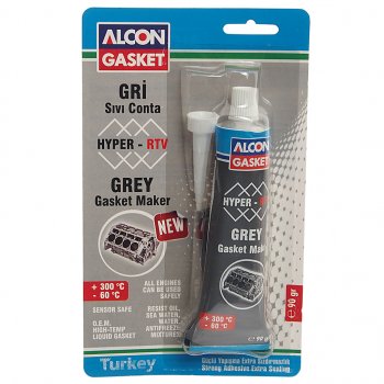 204 р. Герметик прокладка серый термостойкий 90мл ALCON ALCON m-3308 ALCON m-3308  с доставкой в г. Майкоп. Увеличить фотографию 1