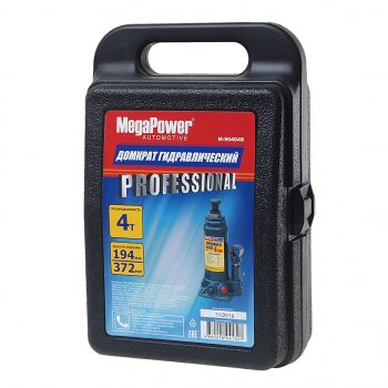 1 859 р. Домкрат бутылочный 4т 194-372мм с клапаном в кейсе MEGAPOWER MEGAPOWER-AUTOMOTIVE m-90404s  с доставкой в г. Майкоп. Увеличить фотографию 2
