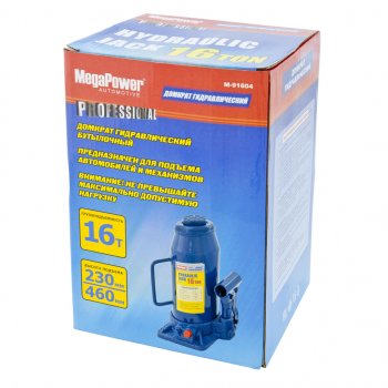 3 199 р. Домкрат бутылочный 16т 230-460мм с клапаном MEGAPOWER MEGAPOWER-AUTOMOTIVE m-91604  с доставкой в г. Майкоп. Увеличить фотографию 2