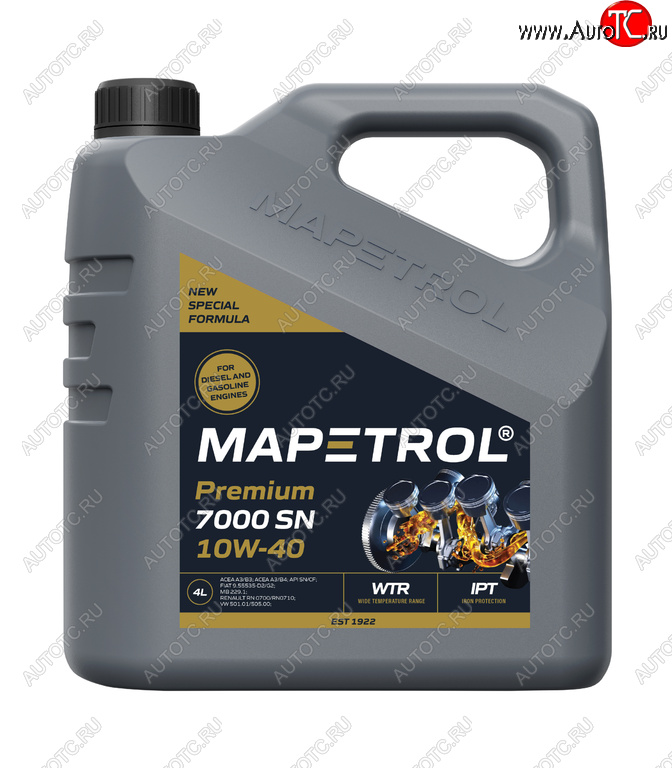 3 589 р. Масло моторное PREMIUM 7000 SN 10W40 п/синт.4л MAPETROL MAPETROL map0022 MAPETROL map0022  с доставкой в г. Майкоп