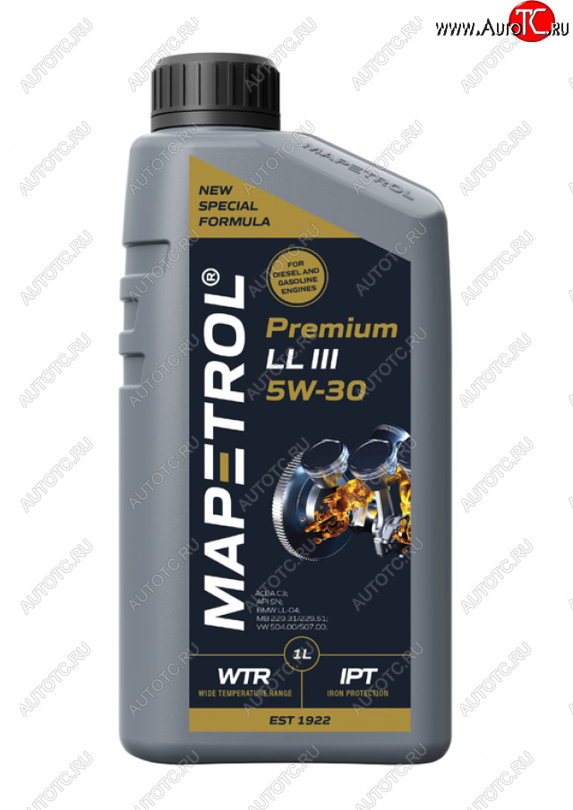 1 329 р. Масло моторное PREMIUM LL III 5W30 синт.1л MAPETROL MAPETROL map0023  с доставкой в г. Майкоп